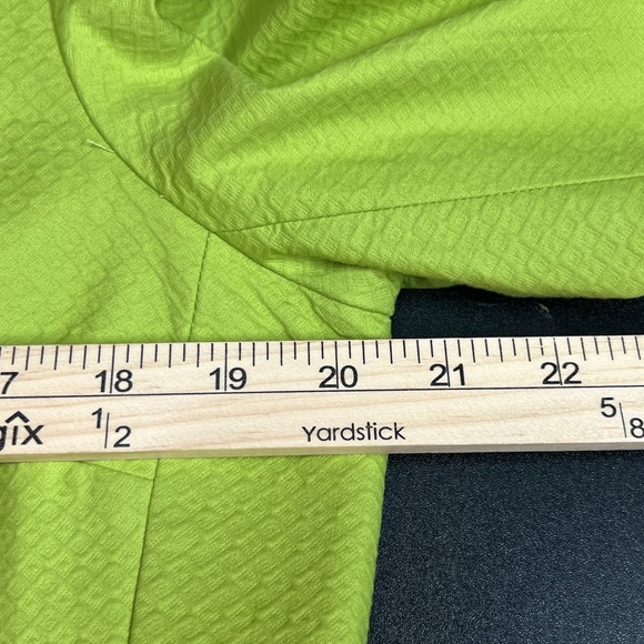 Vtg Marshall Fields Chartreuse Green Cotton Lined Blazer Jacket Women's Size 10 - Picture 6 of 10